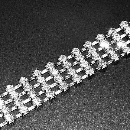 Collier pour animal de compagnie à quatre rangées de strass