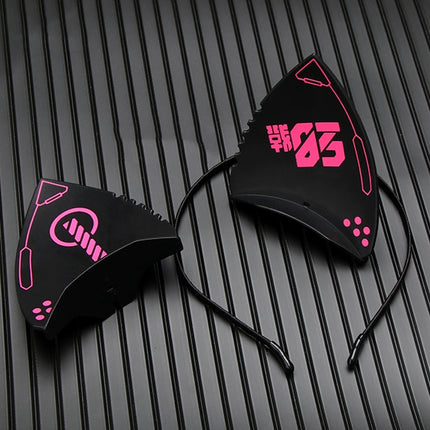 Masque Punk Oreilles de Chat Bandeau Fonction Machines de Science-Fiction Bidimensionnelles