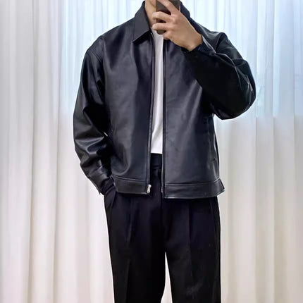 Leather Baseball Motorcycle Jacket