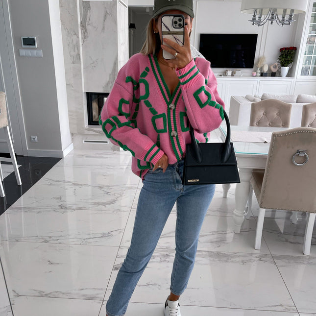 Sleeves Knitted Sweater Women Jacket Cardigan
