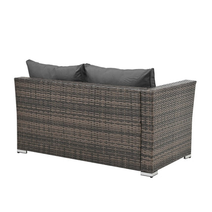 Ensemble de meubles de patio 4 pièces avec table en verre trempé