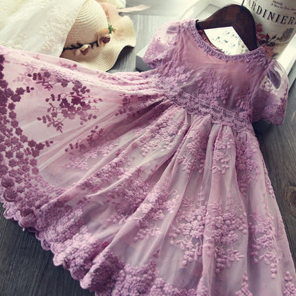 Robe à manches longues en dentelle pour enfants
