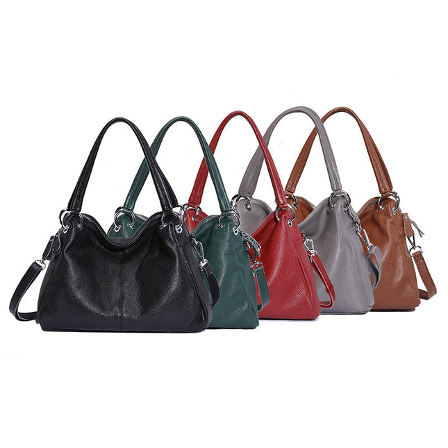Sac à main fourre-tout et bandoulière en cuir véritable pour femme